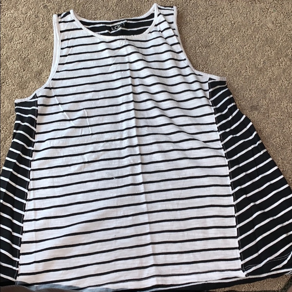 Black and white pinstripe tank